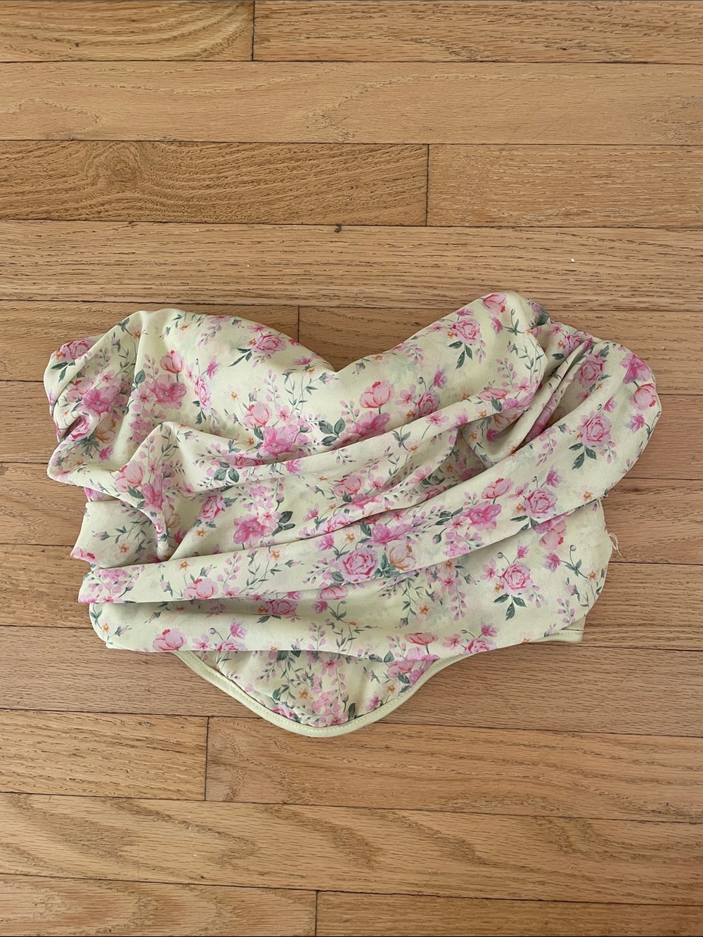 House of CB Vivienne Lemon Floral Strapless Corset Top - Size Medium(fit like S) - Picture 3 of 10